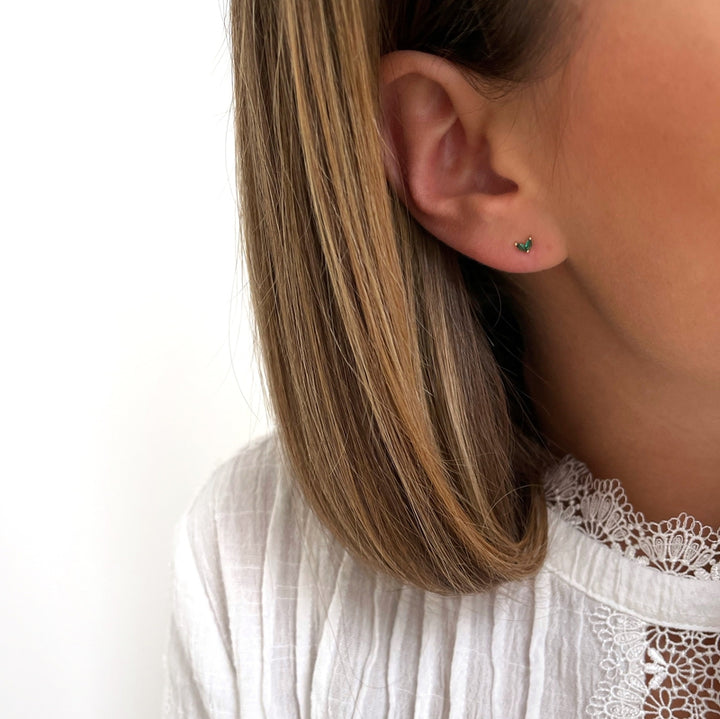 Pendientes «Lula» verde chapados en oro-PendientesInstants Plaisirs  Joyas