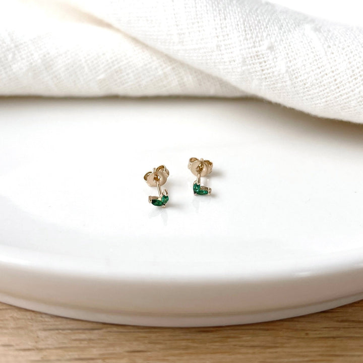 Pendientes «Lula» verde chapados en oro-PendientesInstants Plaisirs  Joyas