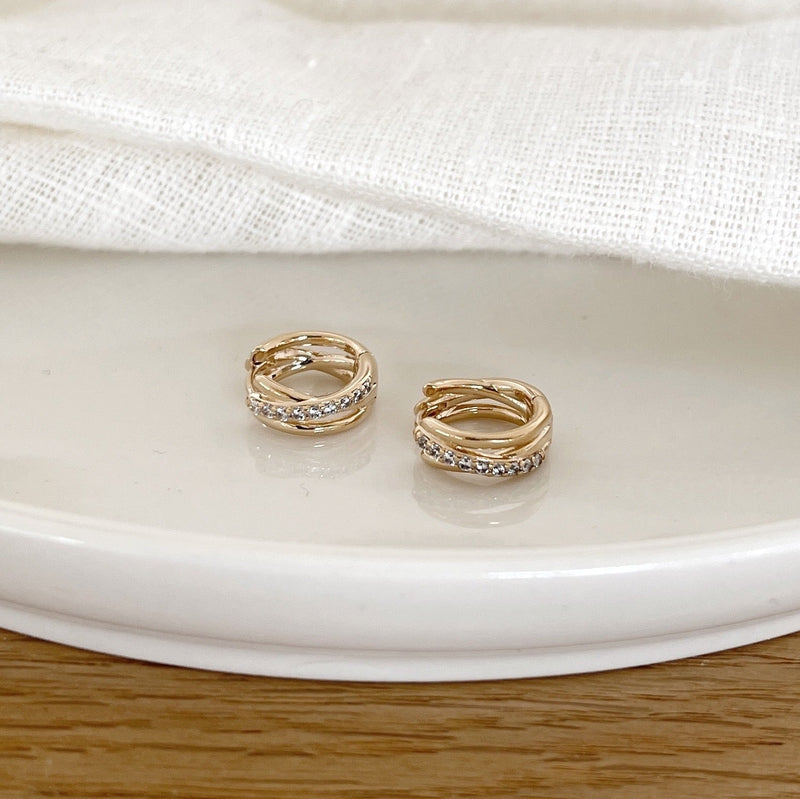 Aros «Delphine» chapados en oro - Pendientes - Instants Plaisirs -Instants Plaisirs  Joyería