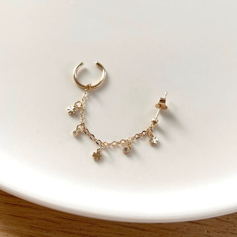 Pendiente mono «Laly» chapado en oro-PendientesInstants Plaisirs  Joyas