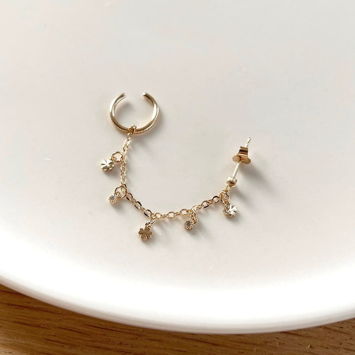 Pendiente mono «Laly» chapado en oro-PendientesInstants Plaisirs  Joyas