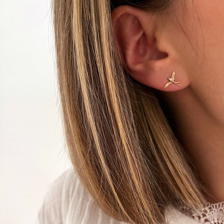 Pendientes «Birdy» chapados en oro-PendientesInstants Plaisirs  Joyas