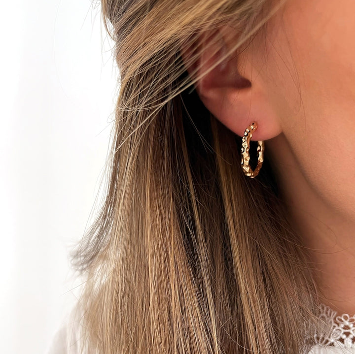 Aros «Justine» chapados en oro - Pendientes - Instants Plaisirs -Instants Plaisirs  Joyería