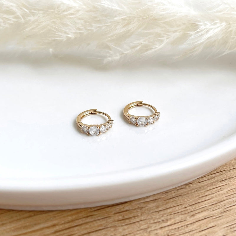 Mini aros «Ornella» chapados en oro - Pendientes - Instants Plaisirs -Instants Plaisirs  Joyería