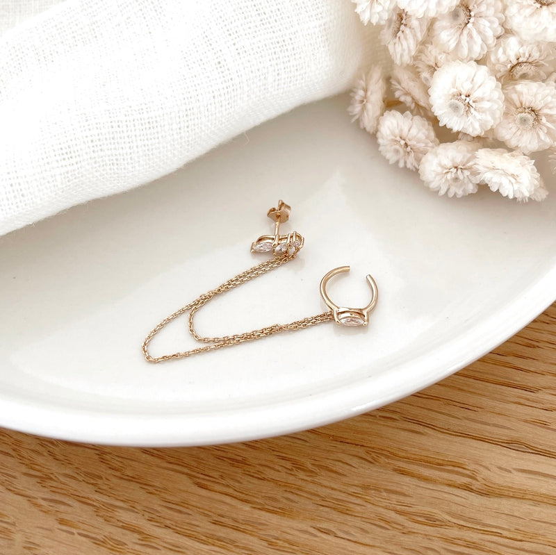 Pendiente mono «Kenza» chapado en oro-PendientesInstants Plaisirs  Joyas