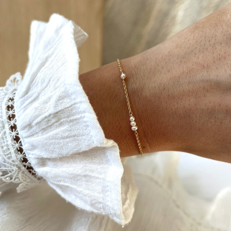 Pulsera «Antonin» con perlas chapadas enInstants Plaisirs  Joyas