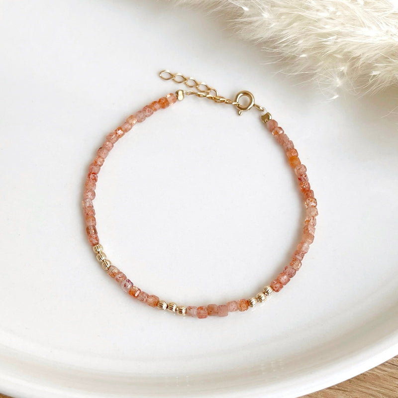 Pulsera «Hamin» con piedra solar chapada enInstants Plaisirs  Joyería