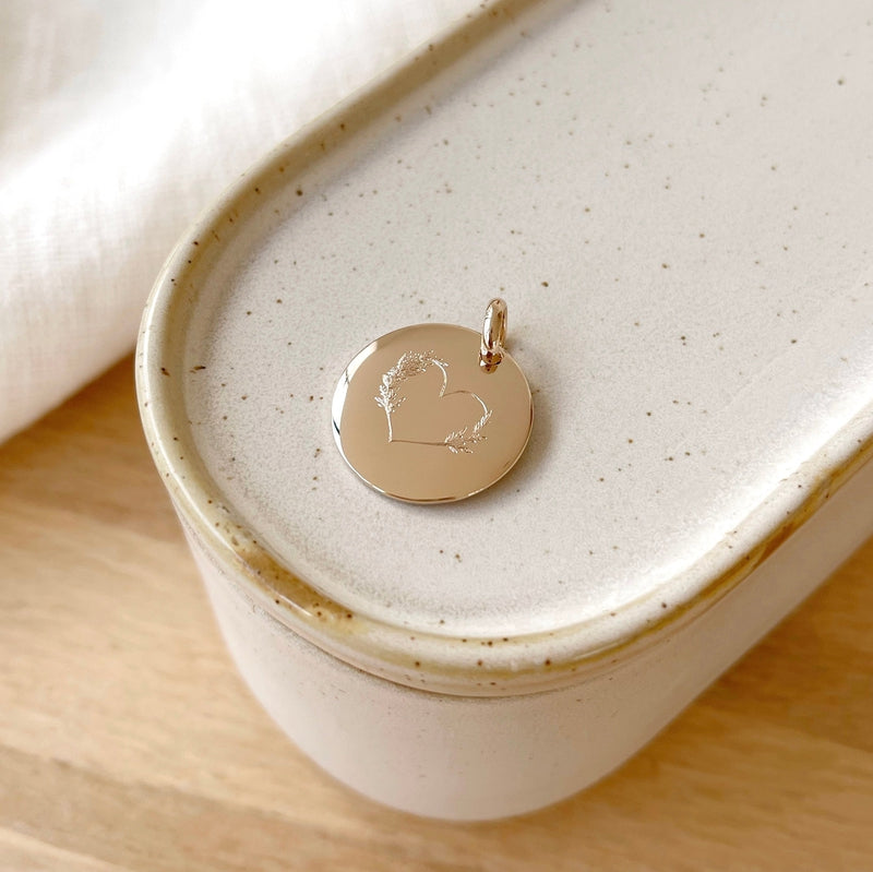 Pendentif "Coeur floral" plaqué or-Breloques et pendentifs-instants-plaisirs-Instants Plaisirs | Bijoux