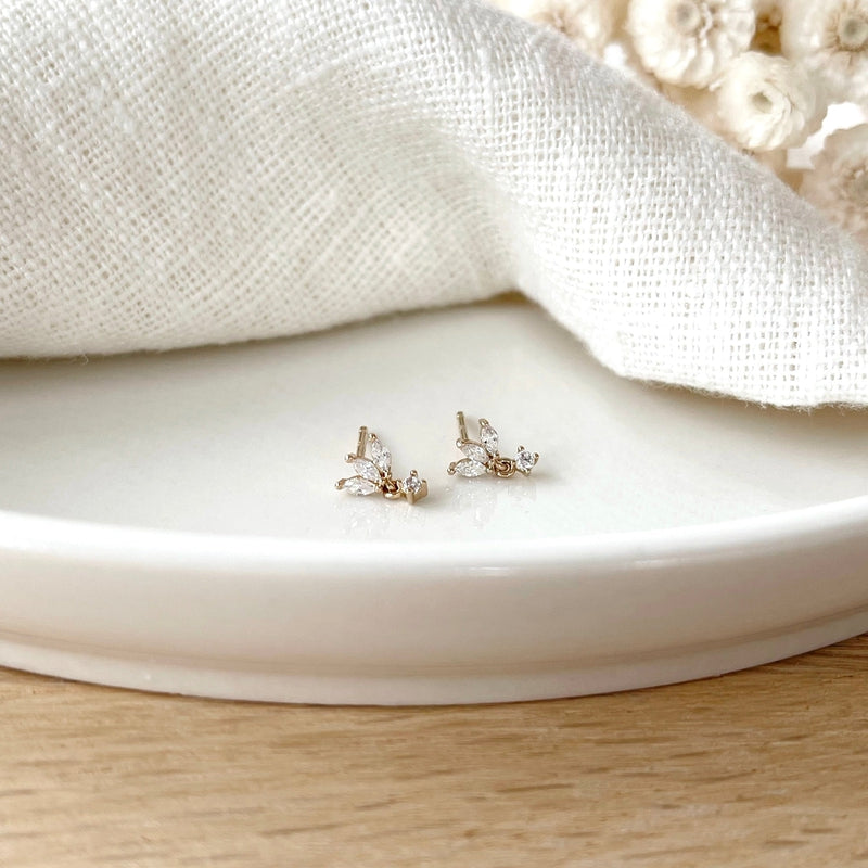 Pendientes «Louana» chapados en oro-PendientesInstants Plaisirs  Joyas