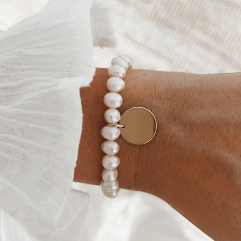 Pulsera «Suzanne» lisa chapada enInstants Plaisirs  Joyas