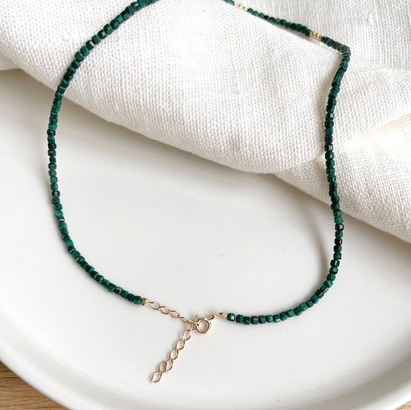 Collier "Hamin" malachite plaqué or-Colliers-instants-plaisirs-Instants Plaisirs | Bijoux