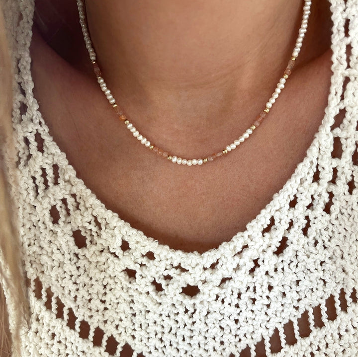 Collar «Rosalba» con piedra solar chapada enInstants Plaisirs  Joyas