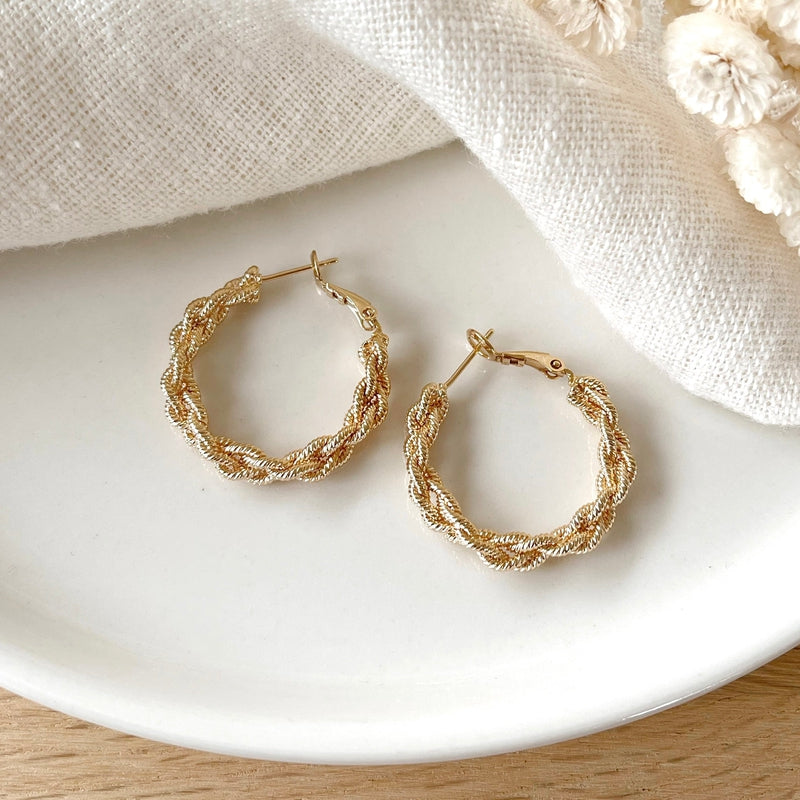 Aros «Horia» chapados en oro - Pendientes -Instants Plaisirs  Joyería