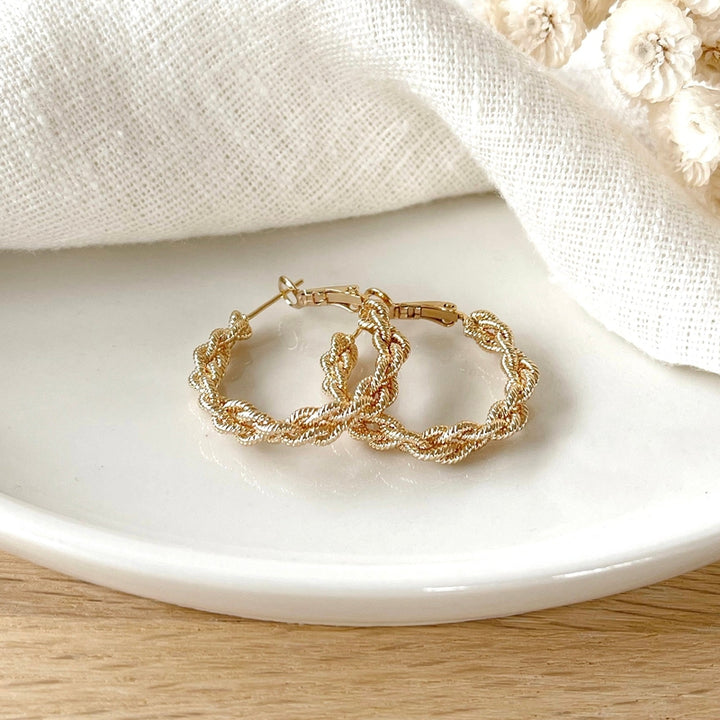 Aros «Horia» chapados en oro - Pendientes -Instants Plaisirs  Joyería