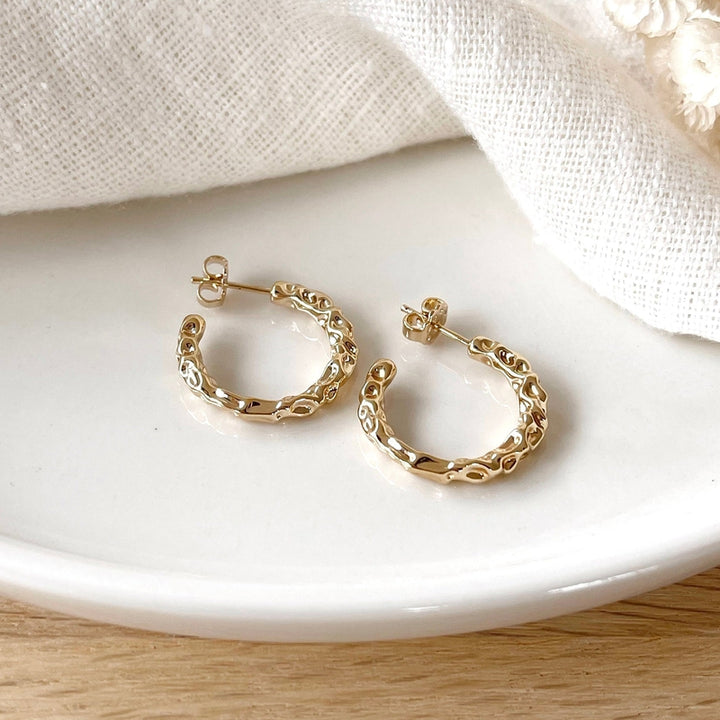 Aros «Justine» chapados en oro - Pendientes - Instants Plaisirs -Instants Plaisirs  Joyería