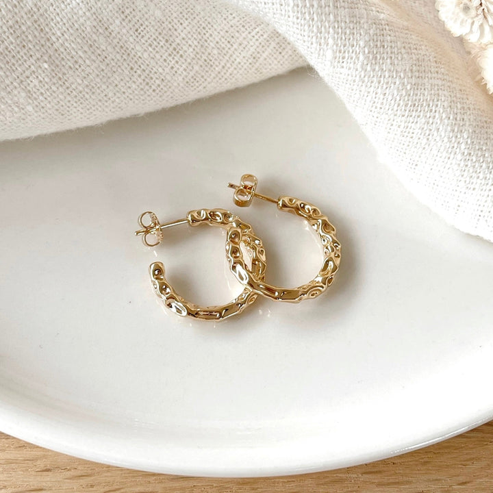 Aros «Justine» chapados en oro - Pendientes - Instants Plaisirs -Instants Plaisirs  Joyería