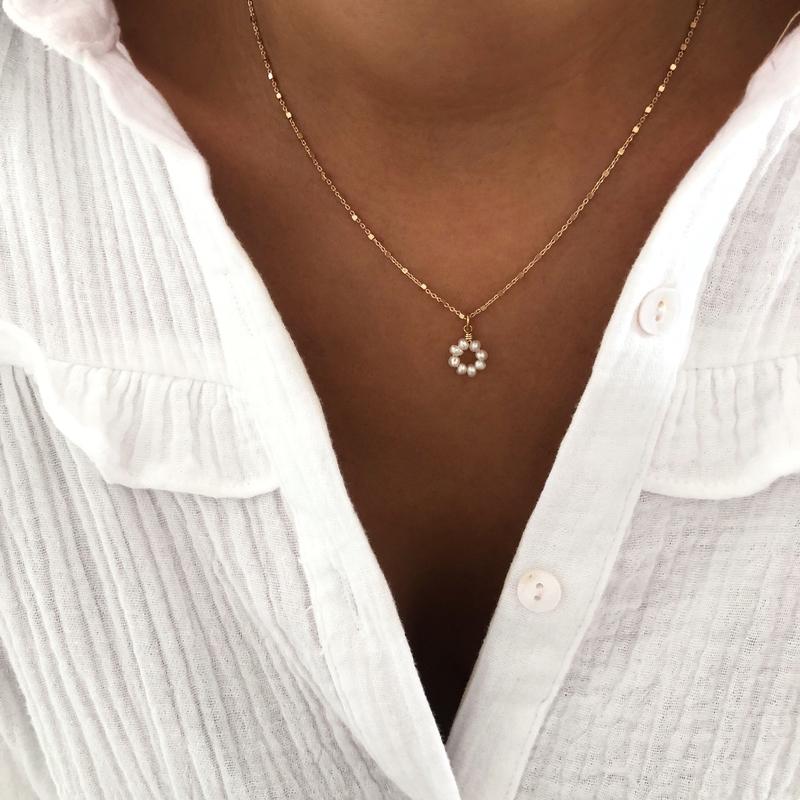 Collar «Tiya» chapado en oro instantes-placeres 