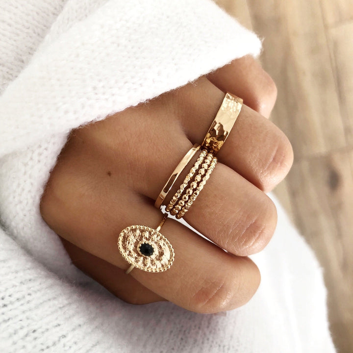 Anillo «Naysha» Chapado en oro instantes-placeres 