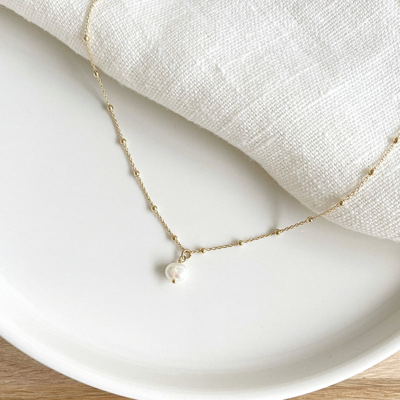 Collar «Dooce» chapado en oro-Collares-instants-plaisirs-Cadena de bolas de 40Instants Plaisirs Joyería