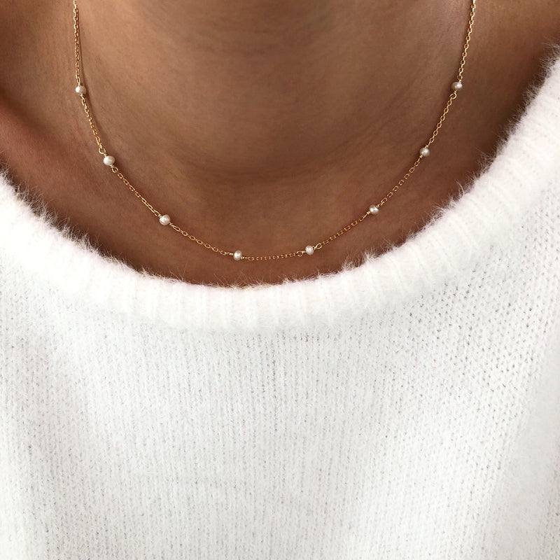 Collar «Perla» chapado en oro -Instants Plaisirs Joyas
