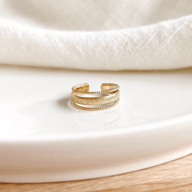 Anillo «Boho» chapado en oro-Anillos-instants-plaisirs-Ajustable de la 48 aInstants Plaisirs Joyería