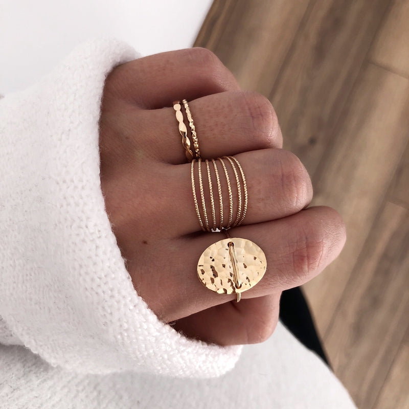 Anillo «Aude» chapado en oro instants-plaisirs 