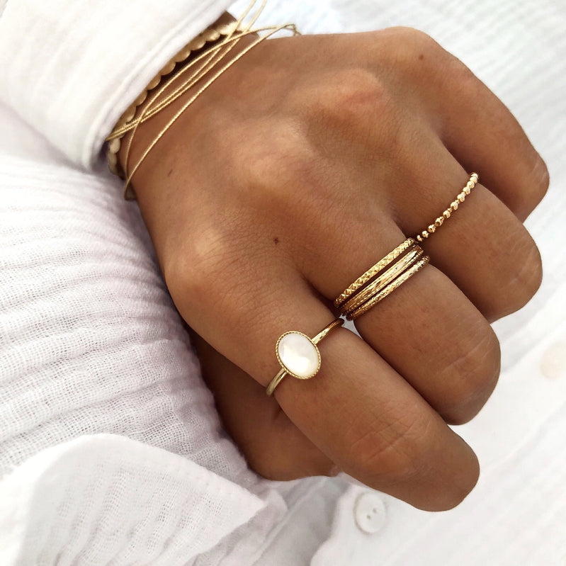 Anillo «Melo» chapado enInstants Plaisirs Joyas