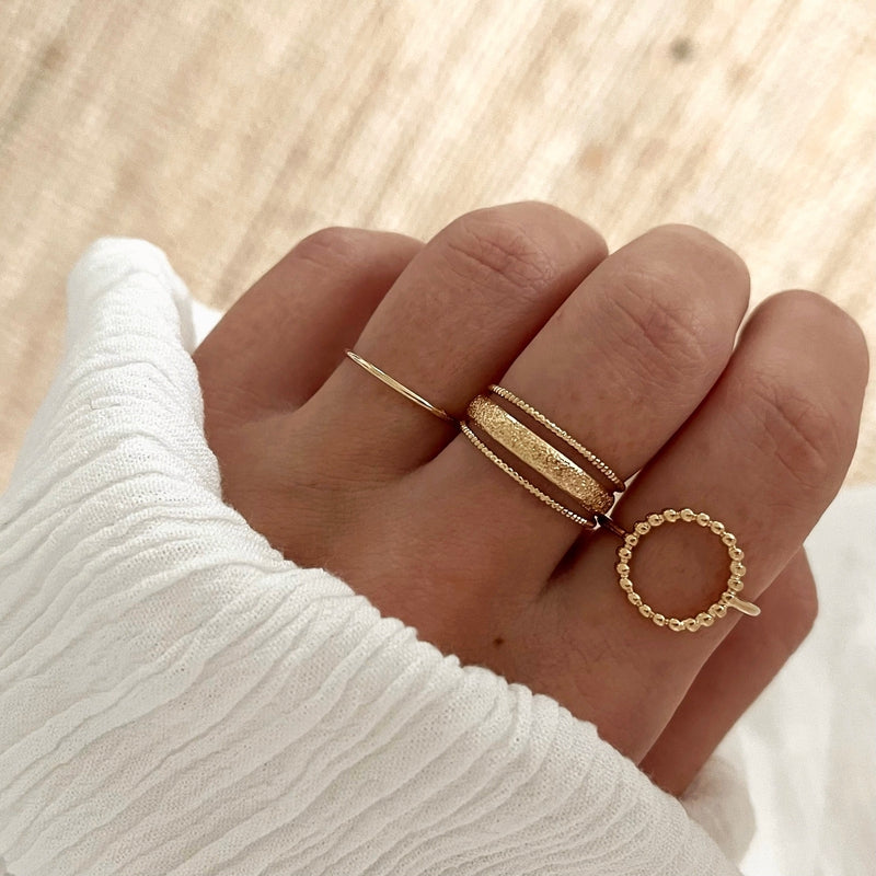 Anillo «Boho» chapado en oro-Anillos-instants-plaisirs-Ajustable de la 48 aInstants Plaisirs Joyería