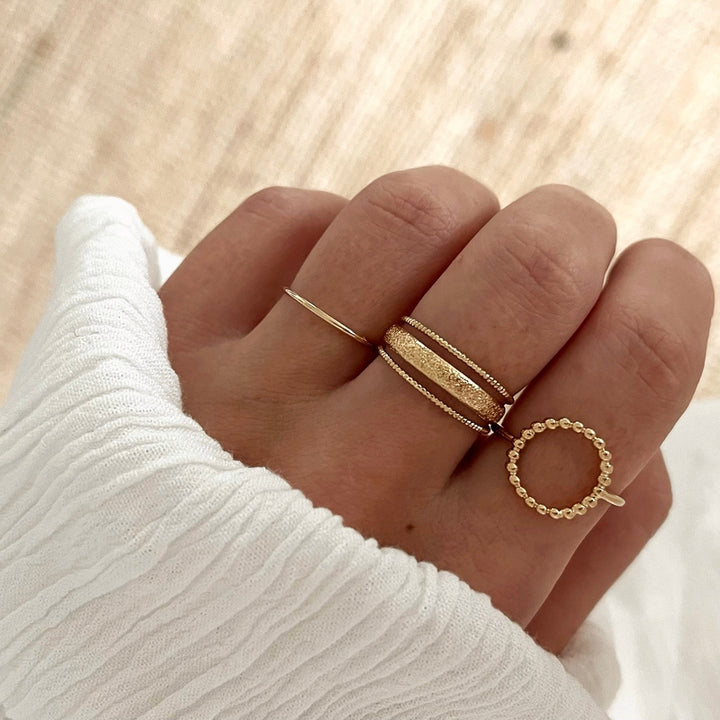 Anillo «Boho» chapado en oro-Anillos-instants-plaisirs-Ajustable de la 48 aInstants Plaisirs Joyería