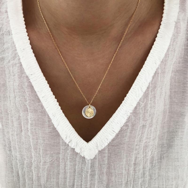 Collar «Soleil nacre» chapado en oro Instants Plaisirs  Joyas 