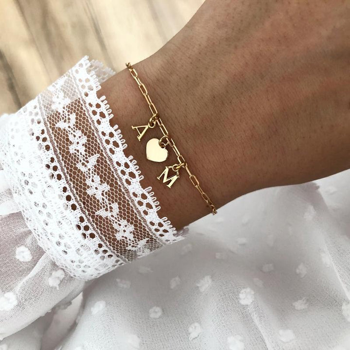 Pulsera «Idylle» Corazón chapado en oro instantes-placeres 