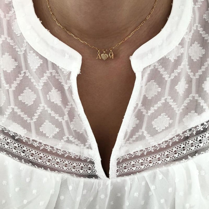 Collar «Idylle» Corazón chapado en oro instantes-placeres 