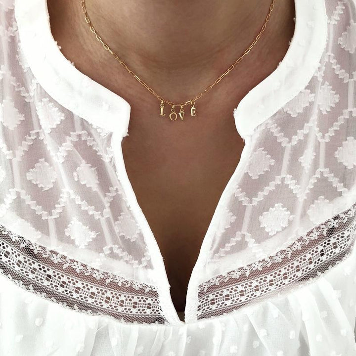 Collar «Idylle» con letras chapadas en oro instants-plaisirs 