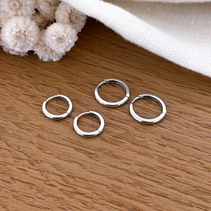 Créoles "Lua" argent-Boucles d'oreilles-instants-plaisirs-Lot de 2 paires-Instants Plaisirs | Bijoux