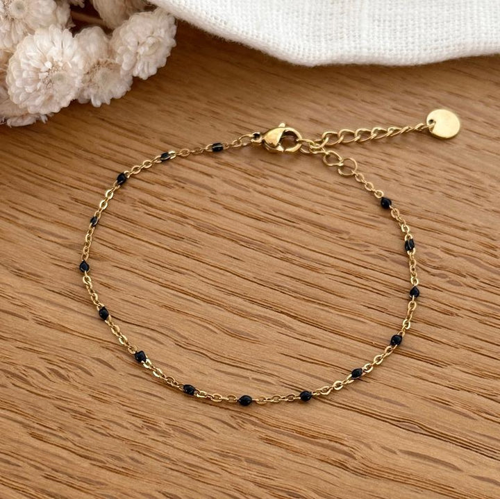 Bracelet "Galy" blanc ou noir-Bracelets-instants-plaisirs-Noir-Instants Plaisirs | Bijoux