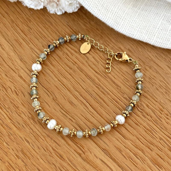 Bracelet "Suden" turquoise africaine acier-Bracelets-instants-plaisirs-Instants Plaisirs | Bijoux