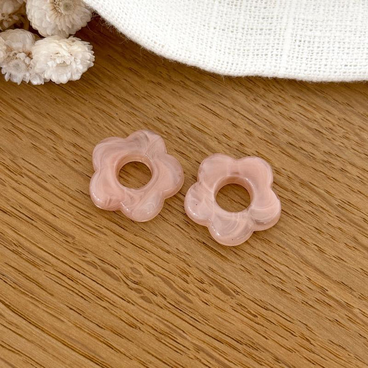 Fiori "Flora" acetato - Orecchini - Instants Plaisirs - Nude -Instants Plaisirs  Gioielli