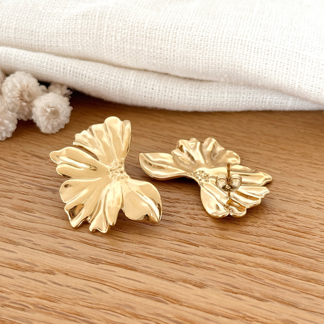 Boucles d'oreilles "Florane" acier