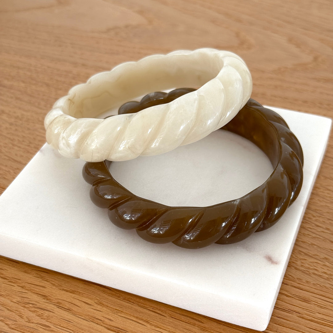 Jonc "Apolline" résine beige