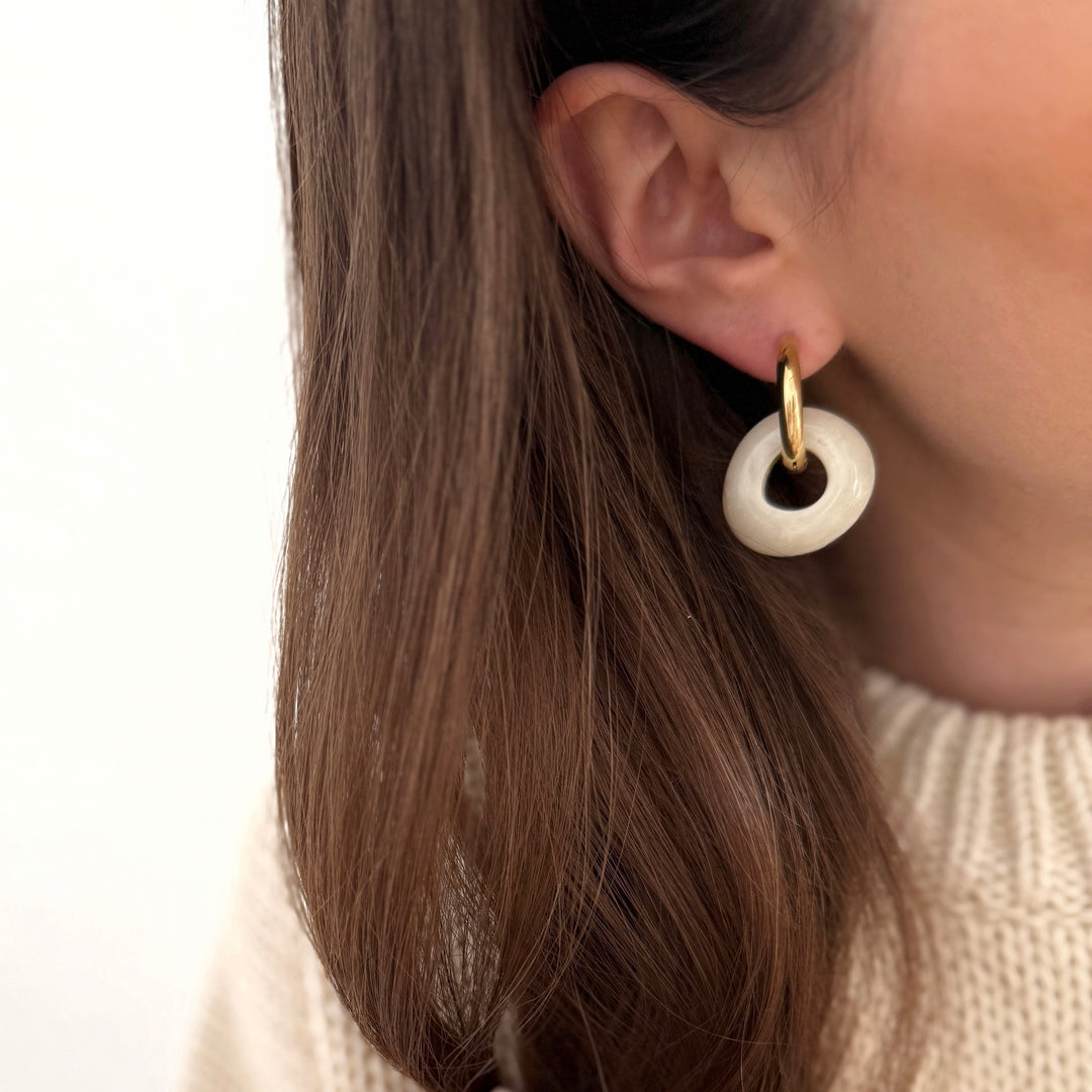 Créoles "Luisa" Blanc acier