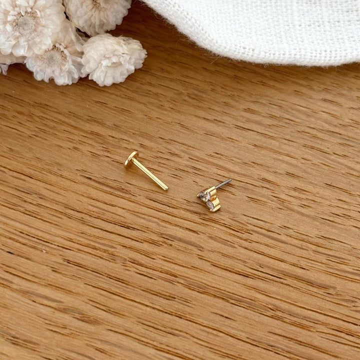 Piercing all'orecchio "Leonie" placcato oro