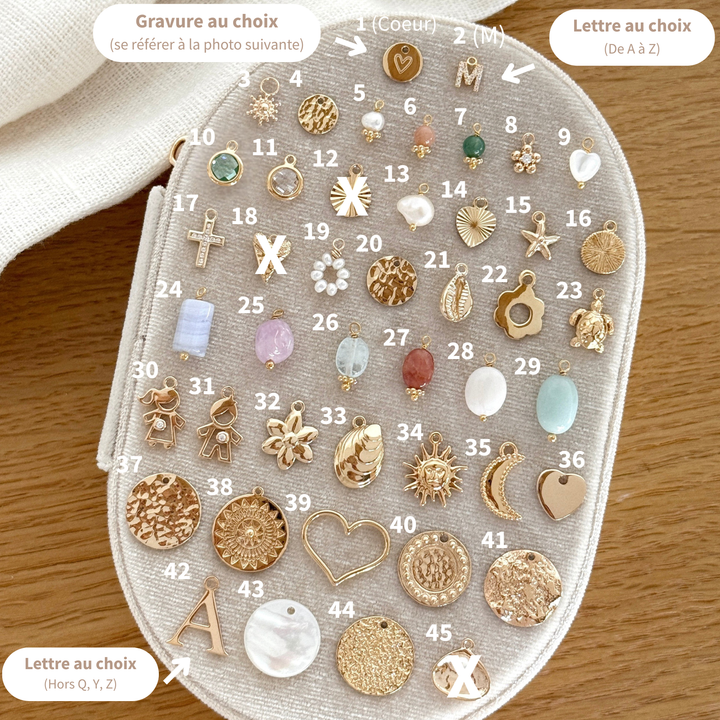 Collana con ciondoli personalizzabile placcata in oro