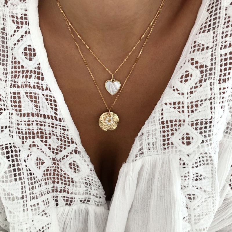 Collana "Ava" placcata oro - Instants Plaisirs - Catena a palline 40 cm / Senza incisione -Instants Plaisirs Gioielli