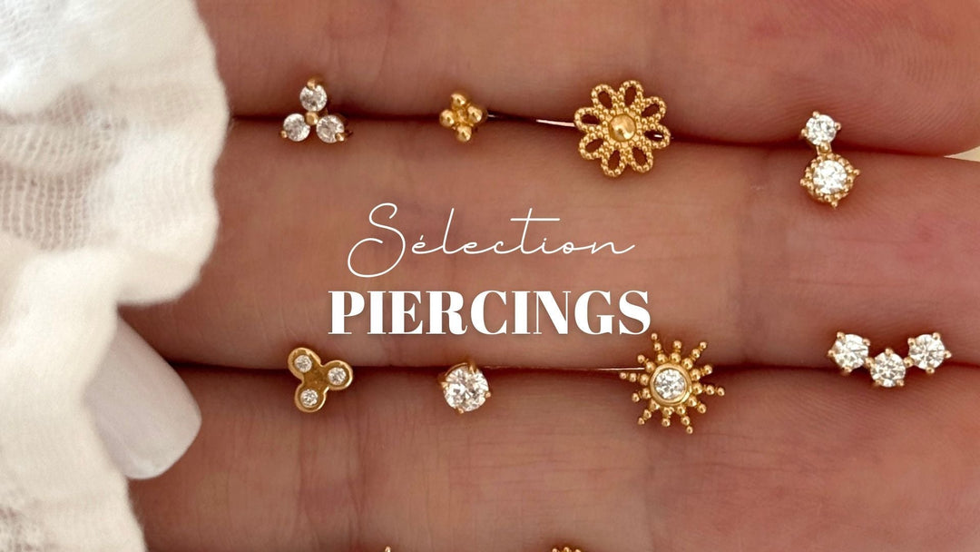 Piercings pour oreille en plaqué or