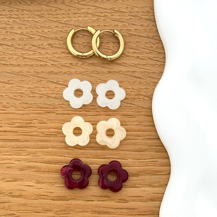1 - Coffret créoles Mini Flora acier-Boucles d&