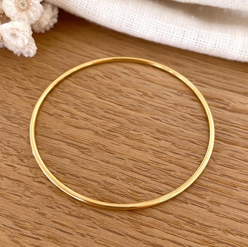 Bracelet Jonc Doré Et Blanc Untold Stories - Acier Titane Plaqué Or 18 Carats - Taille Unique 60 Mm - Cadeau élégant Pour Femme