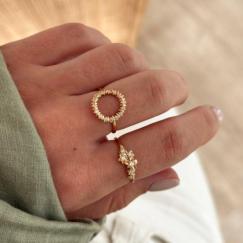 Bague Femme Fantaisie Bague Elodie MYC-Paris - Acier Inoxydable Plaqué Or Rose Cristaux Autrichiens Cadeau Pour Son Copain