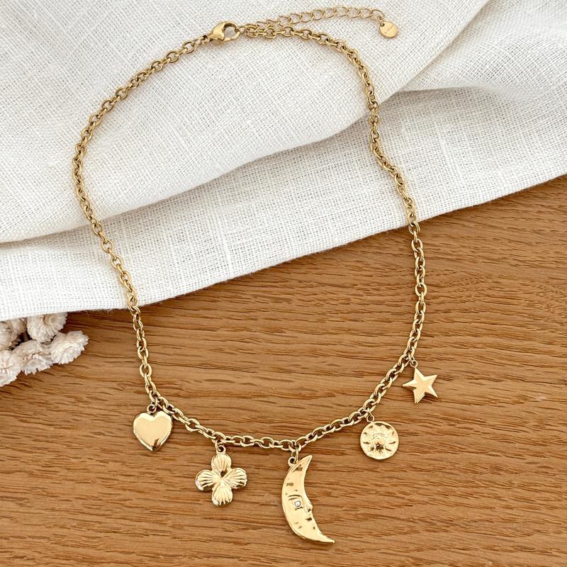 Collana con ciondolo quadrato con targhetta con Logo inciso personalizzato in acciaio inossidabile placcato oro 18 carati per donna uomo