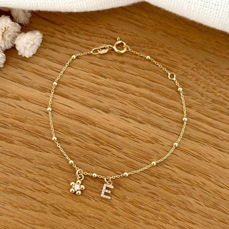 Bracelet "Luce" fleur plaqué or