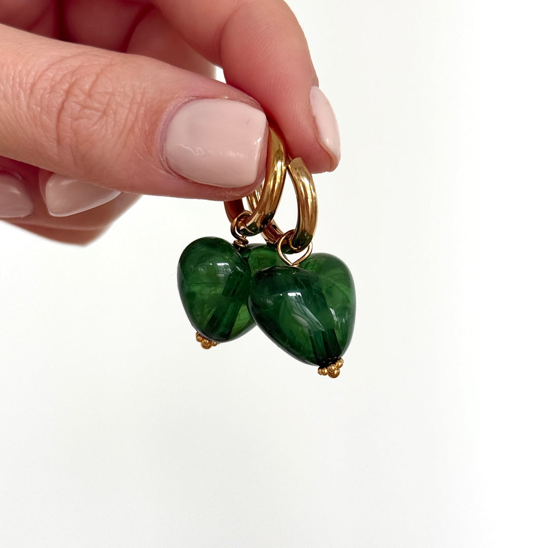 Créoles "Cléo" vert acier